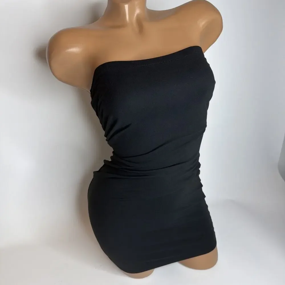 Assets Red Hot Label Spanx Size Medium Black Bodycon Slip Dress Shapewear EUC